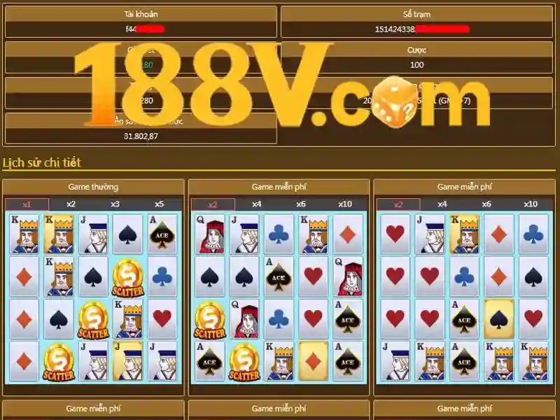 Giao diện trang chủ sòng bạc trực tuyến 188v hiện đại và sang trọng